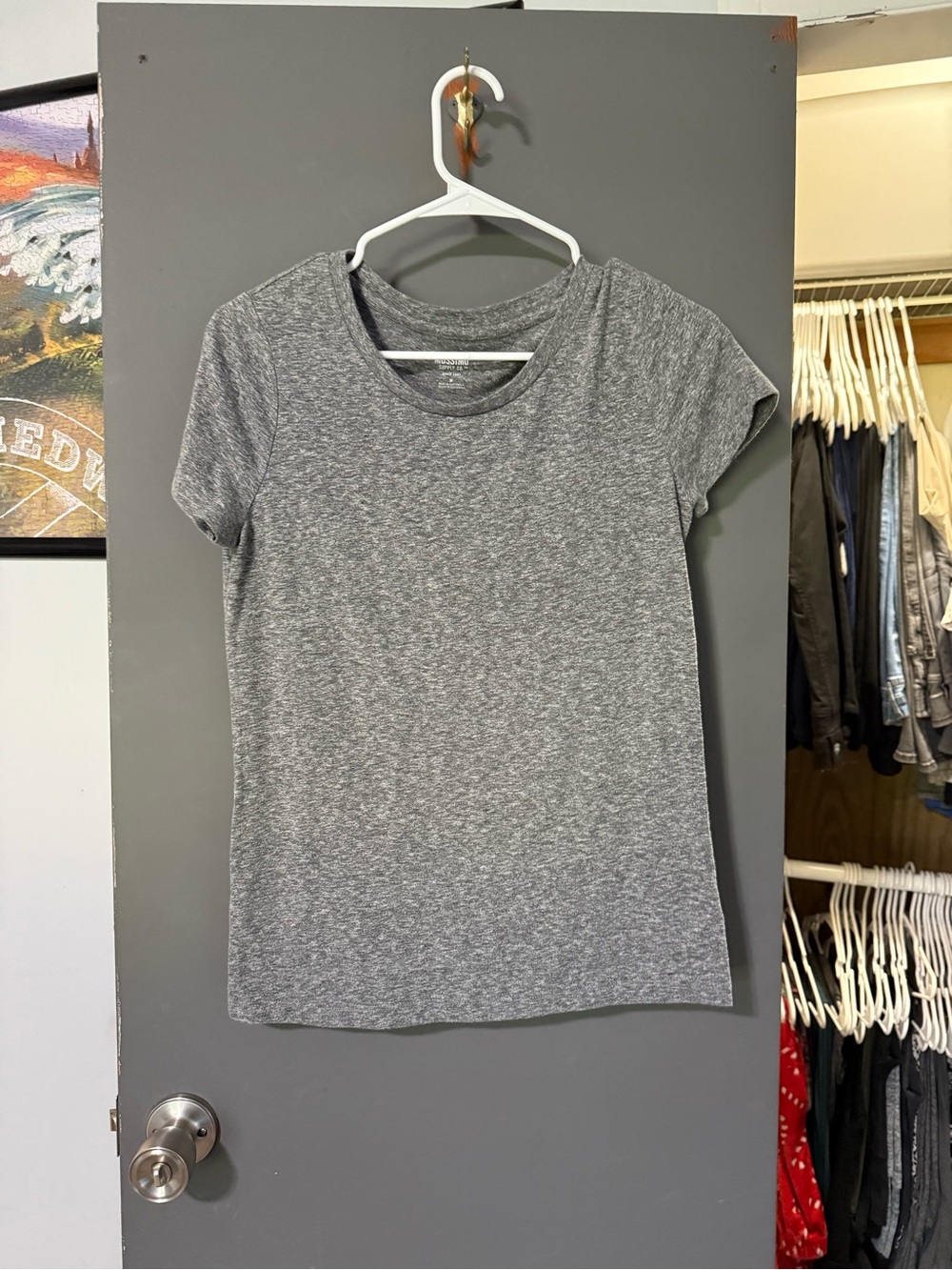 Mossimo Supply Co. Heather Gray Short Sleeve Crew Tee